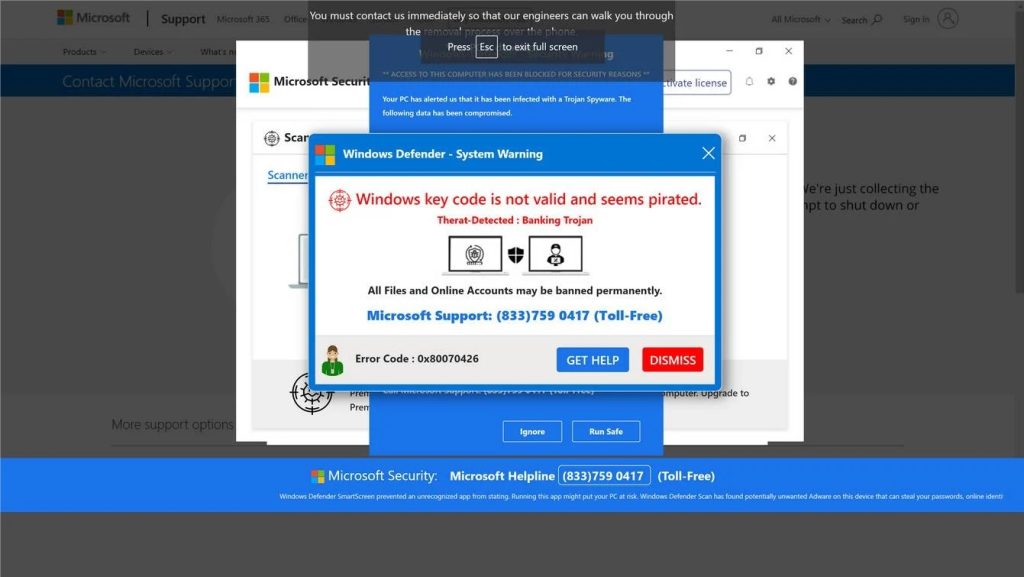 Fake Microsoft Security Alert